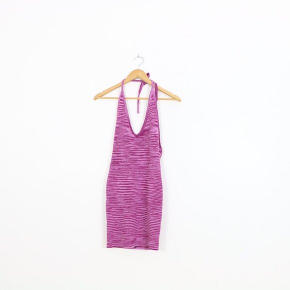 *Princess Polly Zoey Halter Knit Mini Dress Purple - Picture 4 of 7
